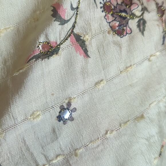 Whimsical Fairycore Recycled Silk Boho Embroidered Wrap Skirt Women's One size - Picture 7 of 11